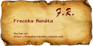 Frecska Renáta névjegykártya